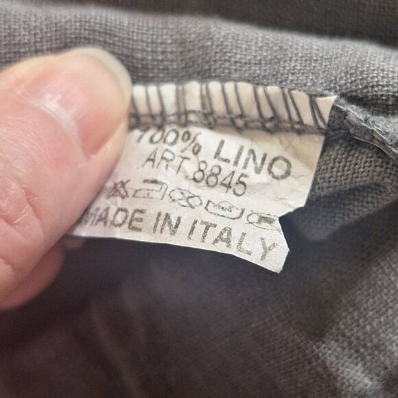 TINA STEPHENS Made In Italy Linen Shorts Pull On Pockets Loose Modest Gray 6-8 - Picture 5 of 9